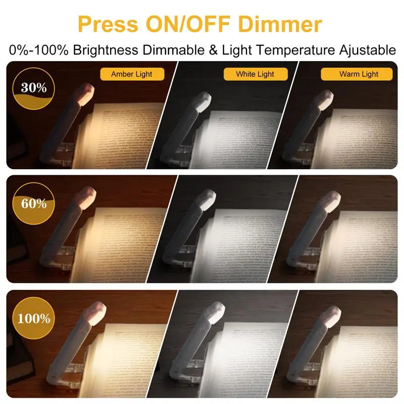 Lampe de Lecture LED USB Rechargeable blanche – Clip Portable & Protection oculaire