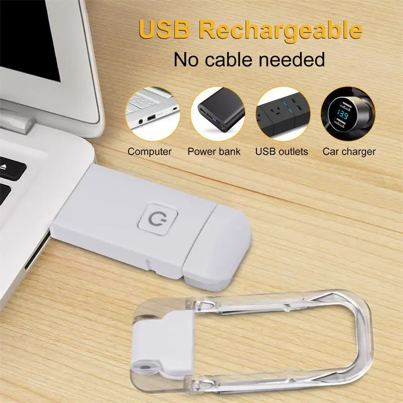 Lampe de Lecture LED USB Rechargeable blanche – Clip Portable & Protection oculaire