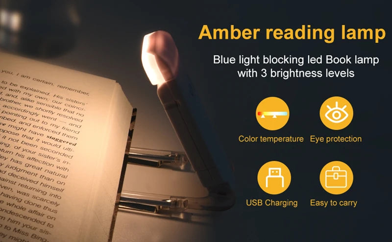 Lampe de Lecture LED USB Rechargeable blanche – Clip Portable & Protection oculaire