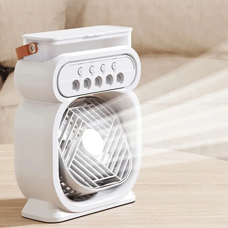 Ventilateur 3 en 1, humidificateur d'air, climatiseurs, veilleuse LED, coloris vert