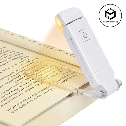 Lampe de Lecture LED USB Rechargeable blanche – Clip Portable & Protection oculaire
